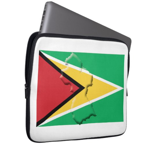 GUYANA Flag Map Patriotic Computer WHITE Laptopschutzhülle (Vorne Rechts)