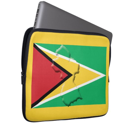 GUYANA Flag Map Patriotic Computer YELLOW Laptopschutzhülle (Vorne Rechts)