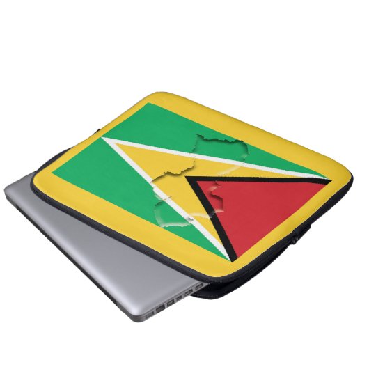 GUYANA Flag Map Patriotic Computer YELLOW Laptopschutzhülle (Vorne Knopf)