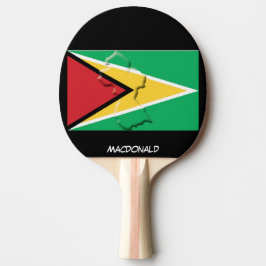 GUYANA FLAG & MAP Personalisiert Black Tischtennis Schläger