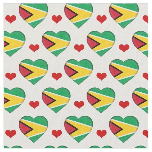 Guyana Flag Red Heart mode Fabric/Guyana Stoff (Nahaufnahme)