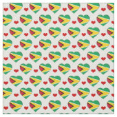 Guyana Flag Red Heart mode Fabric/Guyana Stoff (Muster)