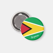 Guyana flag & South America - travel/sport fans Magnet (Vorderseite/Rückseite)