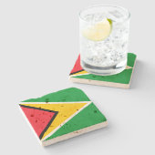 Guyana Flag Stone Untersetzer (Seitenansicht)