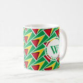 GUYANA FLAG Stylish Custom MONOGRAM Guyanese Kaffeetasse (VorderseiteRechts)