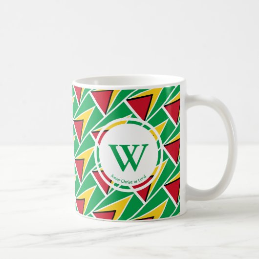 GUYANA FLAG Stylish Custom MONOGRAM Guyanese Kaffeetasse (Rechts)