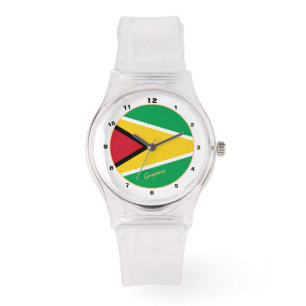 Guyana Flag Uhr, Guyana Mode / Design-Uhr Armbanduhr