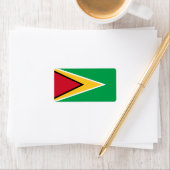 Guyana-Flagge Adressaufkleber (Insitu)
