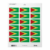 Guyana-Flagge Adressaufkleber (Vorne)