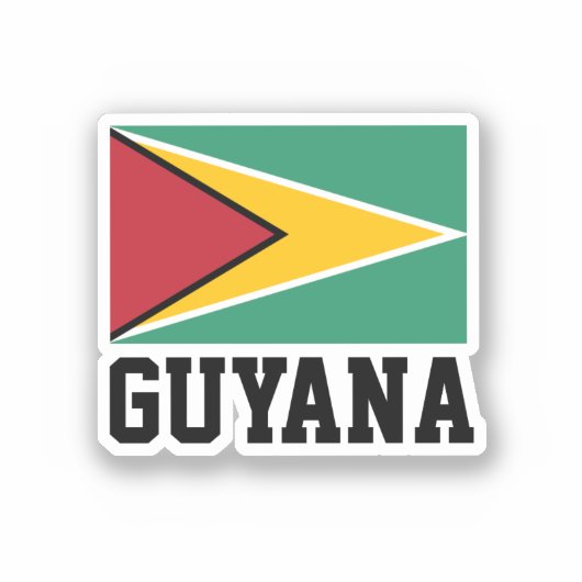 Guyana-Flagge Aufkleber (Vorderseite)