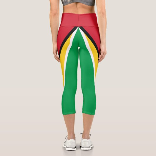 Guyana-Flagge Capri Leggings (Rückseite)