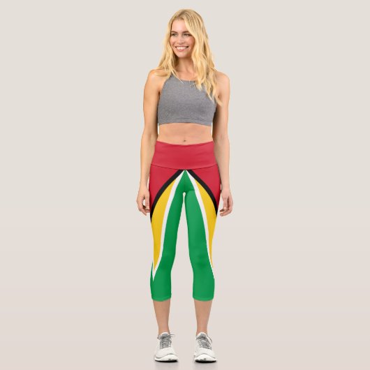 Guyana-Flagge Capri Leggings (Vorderseite)