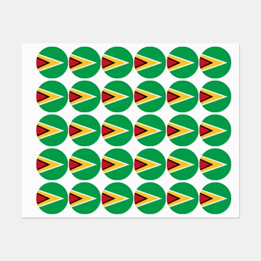 Guyana-Flagge Etiketten (Blatt)