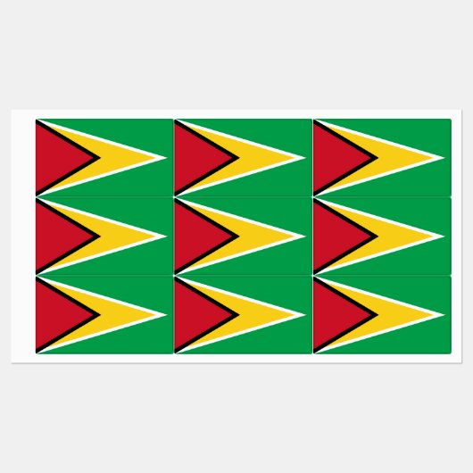 Guyana-Flagge Etiketten (Blatt)