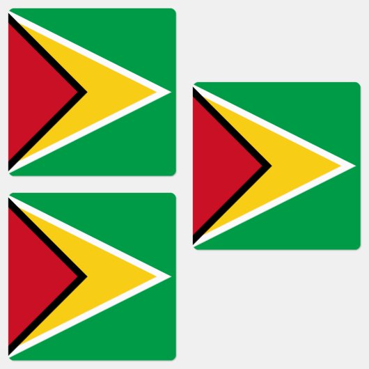 Guyana-Flagge Etiketten (Gruppe)