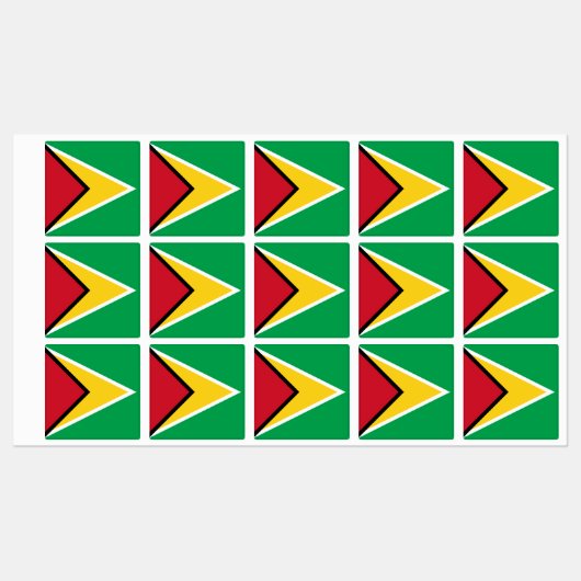 Guyana-Flagge Etiketten (Blatt)