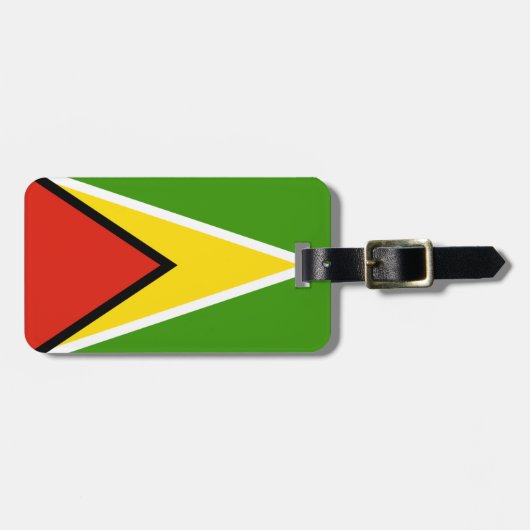 Guyana-Flagge Gepäckanhänger (Vorderseite horizontal)
