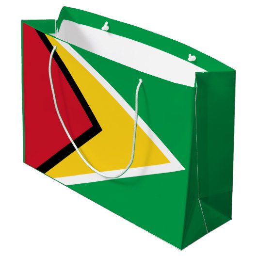 Guyana-Flagge Große Geschenktüte (Rückseite Schrägansicht)
