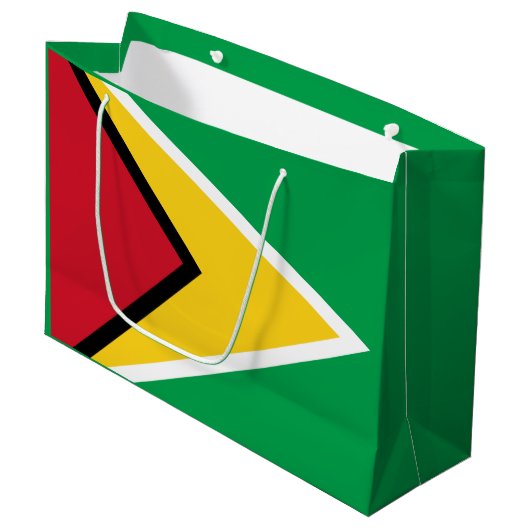 Guyana-Flagge Große Geschenktüte (Vorderseite Schrägansicht)