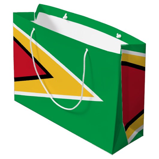 Guyana-Flagge Große Geschenktüte (Rückseite Schrägansicht)