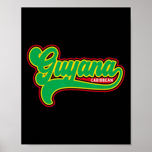Guyana-Flagge Guyanese Karibik Urlaub Kreuzfahrt C Poster