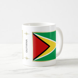 Guyana Flagge + Karte Tasse