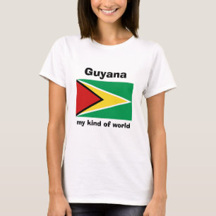 Guyana-Flagge + Karte + Text-T - Shirt