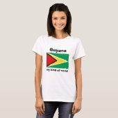 Guyana-Flagge + Karte + Text-T - Shirt (Vorne ganz)