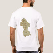 Guyana-Flagge + Karte + Text-T - Shirt (Rückseite)