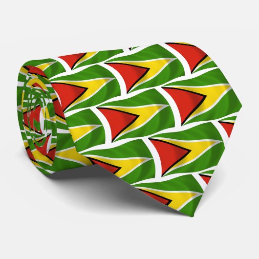 Guyana-Flagge Krawatte (Gerollt)