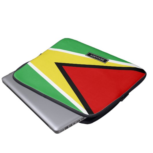 Guyana-Flagge Laptopschutzhülle (Vorne Knopf)