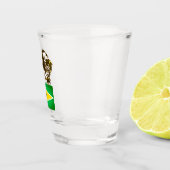 Guyana-Flagge mit Jaguar Schnapsglas (Rechts)