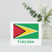 Guyana-Flagge mit Namen Postkarte (Stehend Vorderseite)