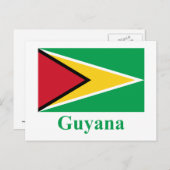 Guyana-Flagge mit Namen Postkarte (Vorne/Hinten)