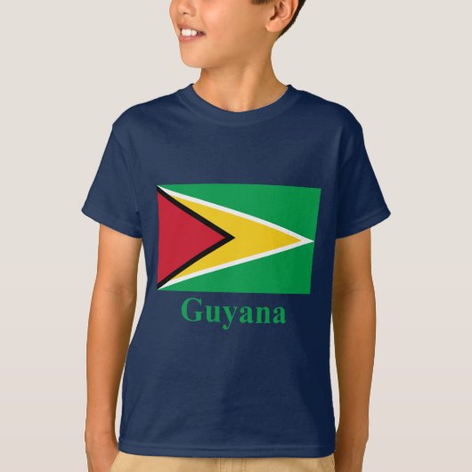 Guyana-Flagge mit Namen T-Shirt (Vorderseite)