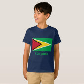 Guyana-Flagge mit Namen T-Shirt (Vorne ganz)