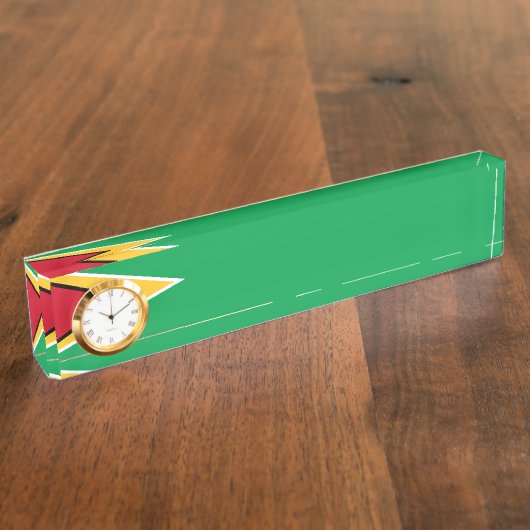 Guyana-Flagge Namensplakette (Seite)
