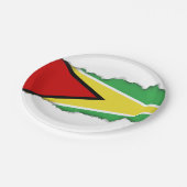 Guyana-Flagge Pappteller (Schrägansicht)