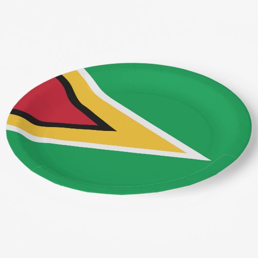 Guyana-Flagge Pappteller (Schrägansicht)