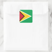 Guyana-Flagge Quadratischer Aufkleber (Tasche)