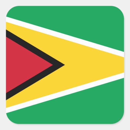 Guyana-Flagge Quadratischer Aufkleber (Vorderseite)
