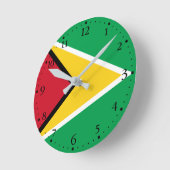 Guyana-Flagge Runde Wanduhr (Winkel)