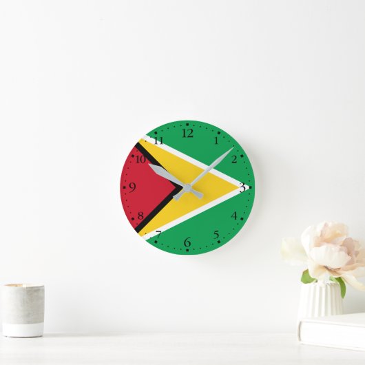 Guyana-Flagge Runde Wanduhr (Zuhause)