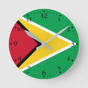 Guyana-Flagge Runde Wanduhr