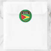 Guyana-Flagge Runder Aufkleber (Tasche)