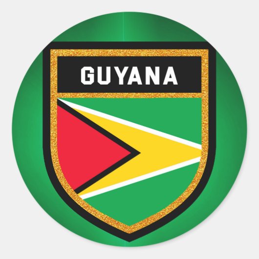 Guyana-Flagge Runder Aufkleber (Vorderseite)