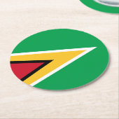 Guyana-Flagge Runder Pappuntersetzer (Angewinkelt)