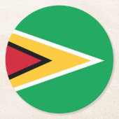 Guyana-Flagge Runder Pappuntersetzer (Vorderseite)