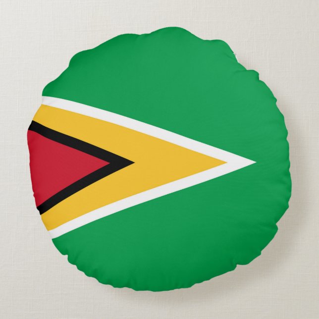Guyana-Flagge Rundes Kissen (Rückseite)
