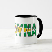 Guyana-Flagge Text | Karibischer Stolz Design Tasse (VorderseiteRechts)